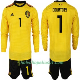 Jalkapallo Pelipaidat Belgia COURTOIS 1 Lasten World Cup 2018 Vieraspaita Pitkähihainen